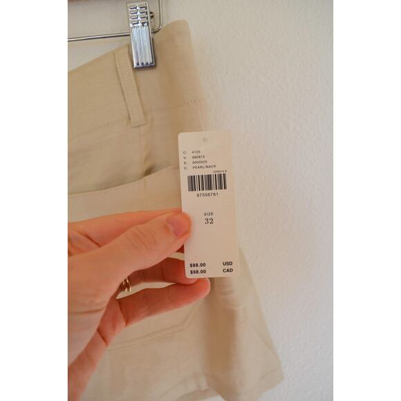 Anthropologie Maeve Colette Shorts Neutral Women's 32 High Rise Patch Pockets - Picture 4 of 7